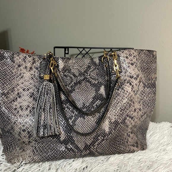 EUC | Tory Burch Thea Snake Embossed Leather Tote - Picture 1 of 9